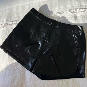 Grey Lab Shiny Pu Shorts